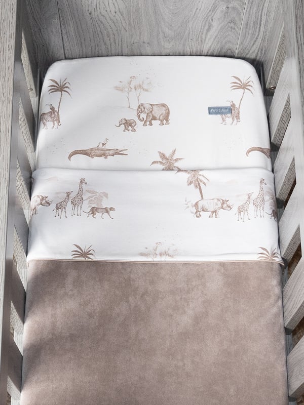 Set of crib sheets 120x60 in beige hedgehog cotton 10