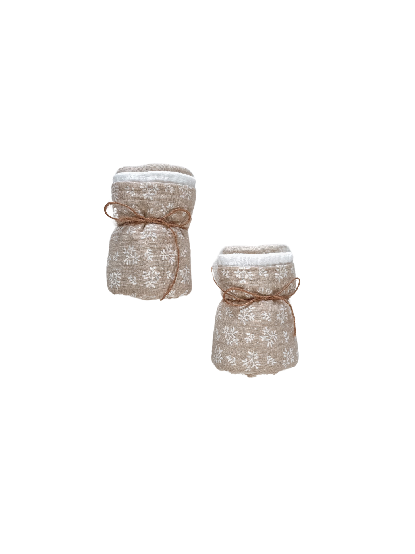 Beige sprig muslin diapers