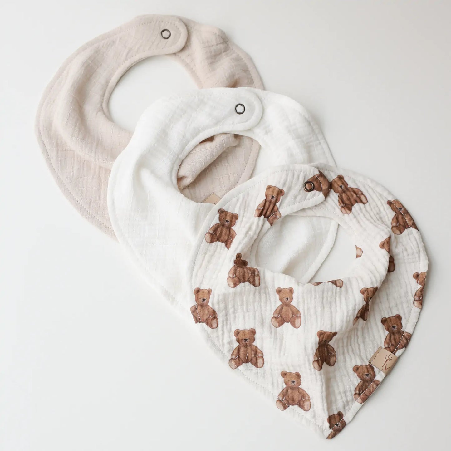 Teddy bears muslin scarf bibs