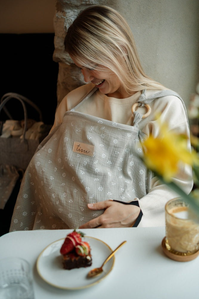 White golden dots nursing apron