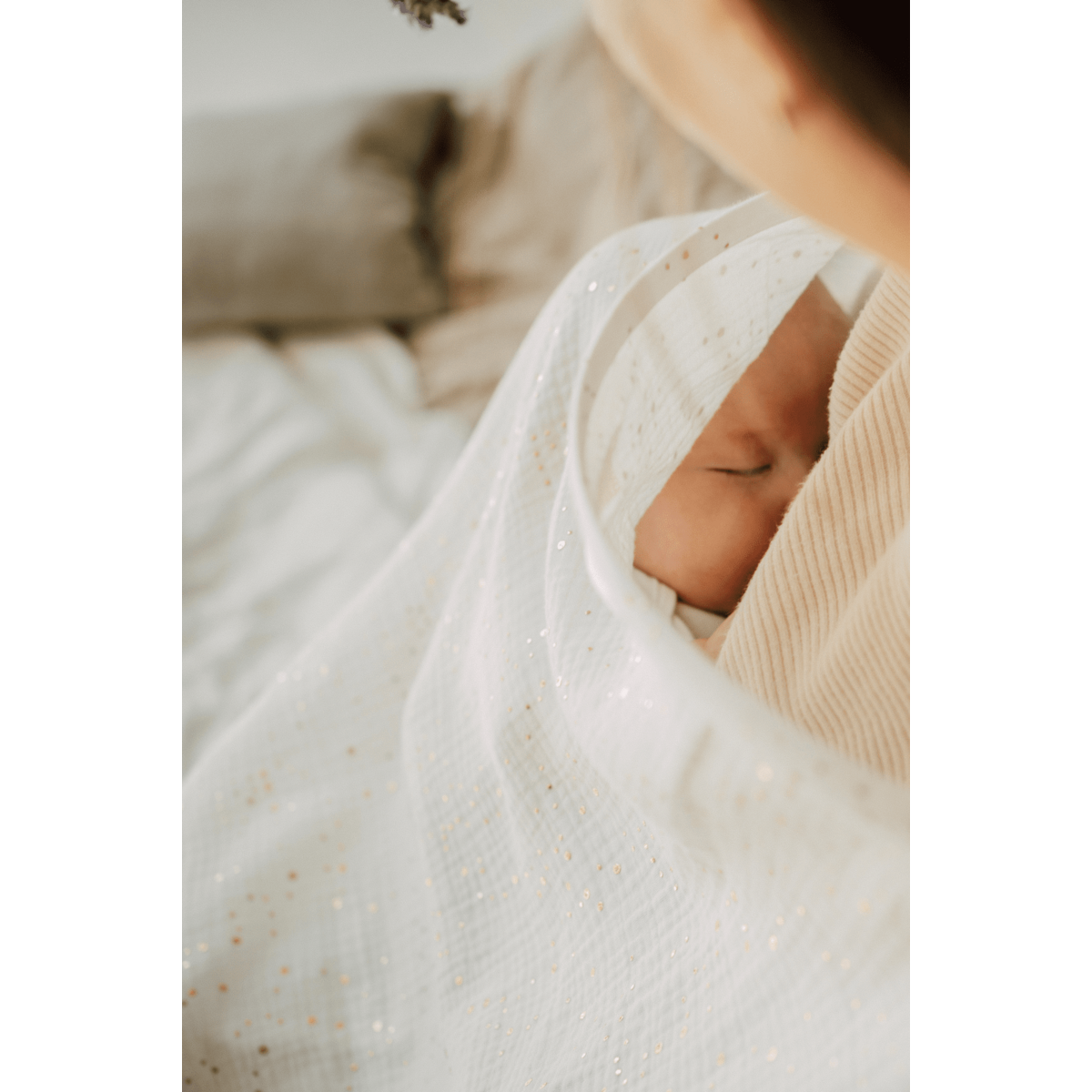 White golden dots nursing apron