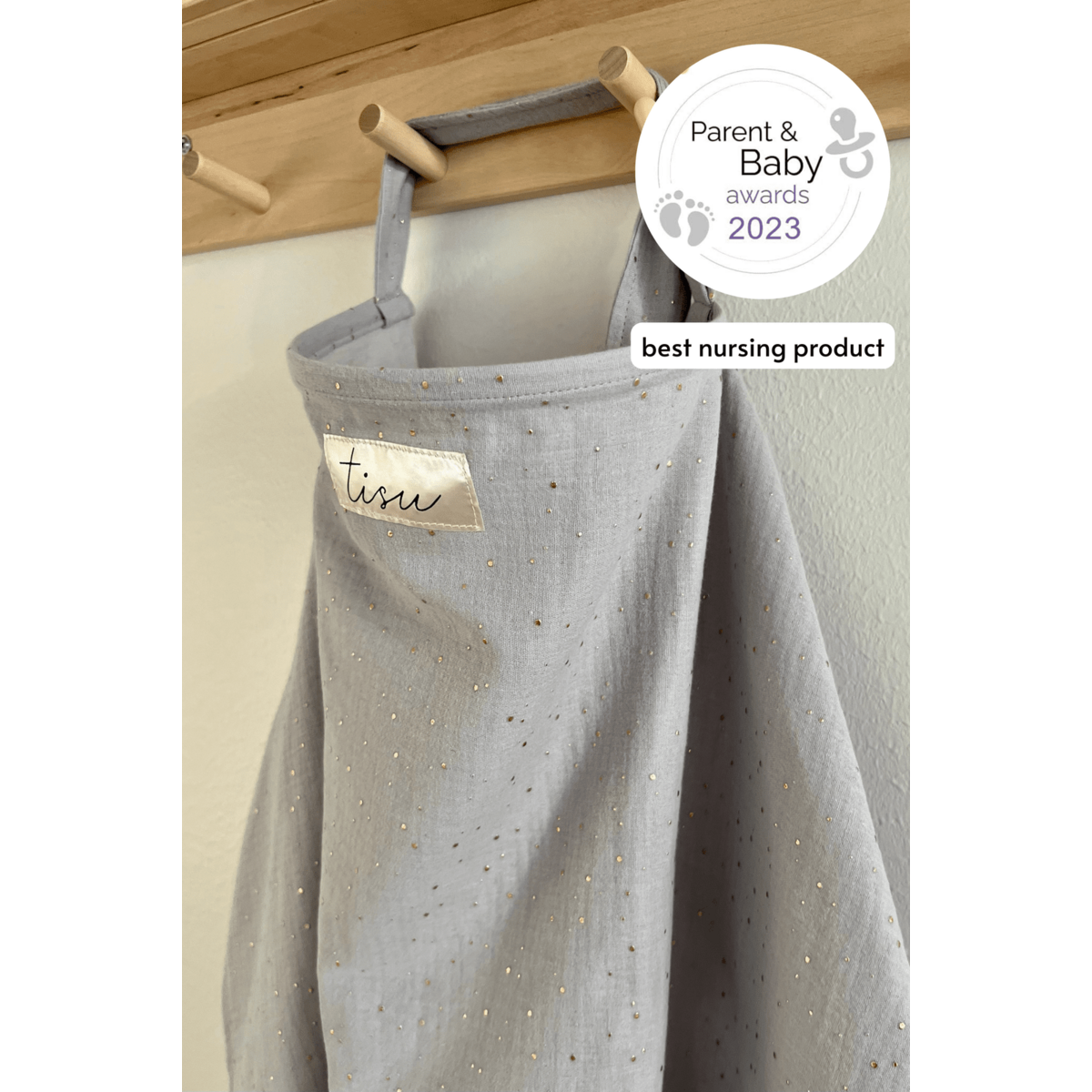 Silver gray dots breastfeeding apron