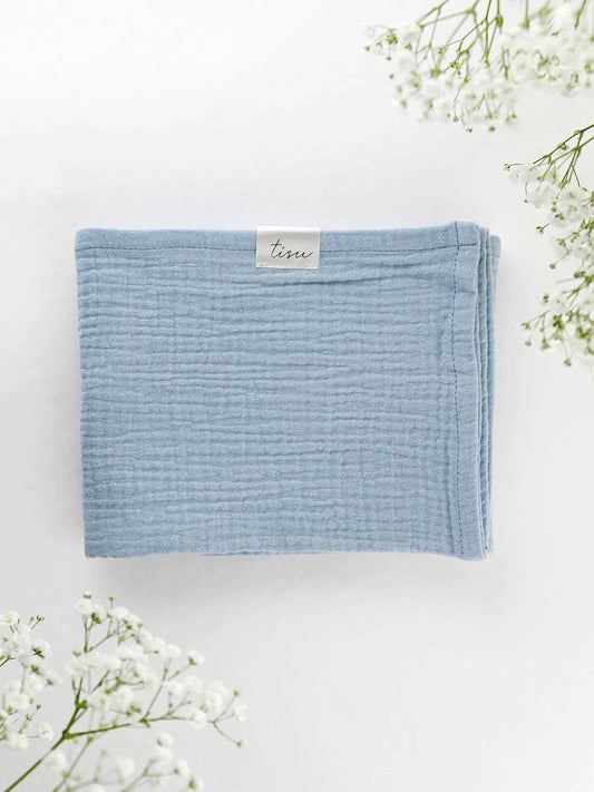 Baby blue muslin diaper