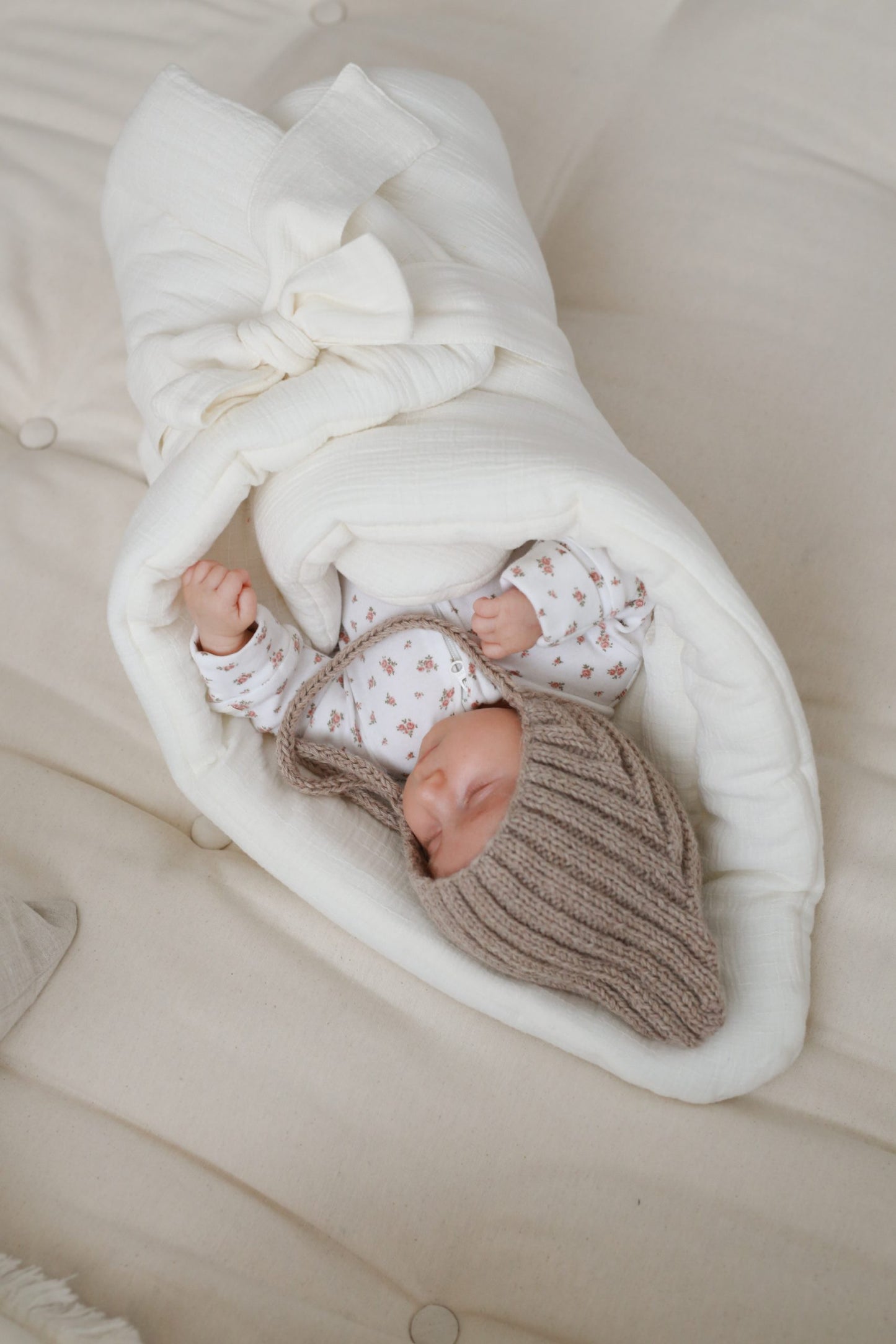 Baby wrap de musselina milky white