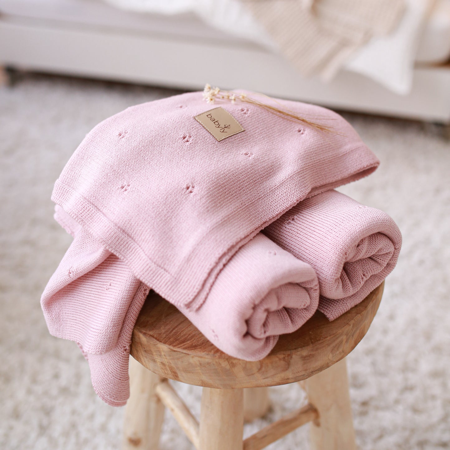 Dusty Pink Merino Wool Blanket (-10%)