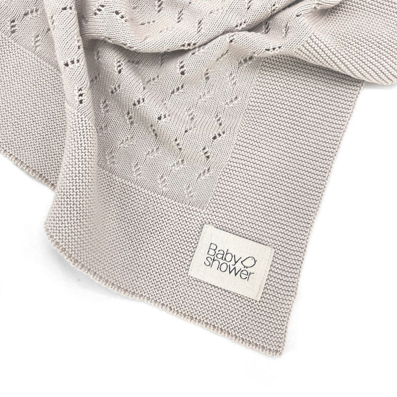 Mantinha de bebé em tricot light beige (-10%)