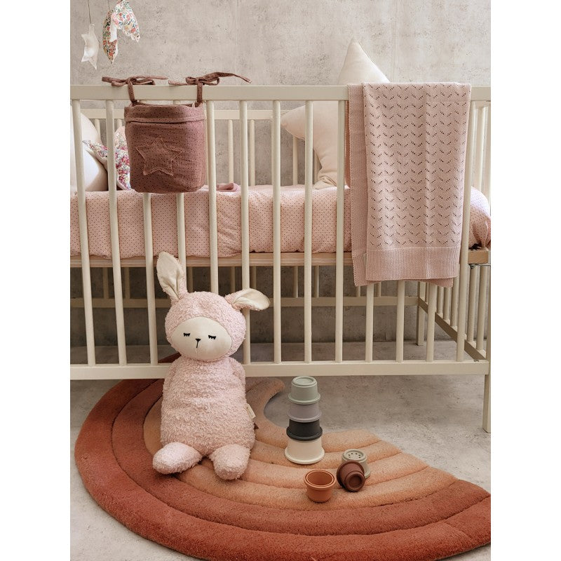 Mantinha de bebé em tricot rosa nude (-10%)