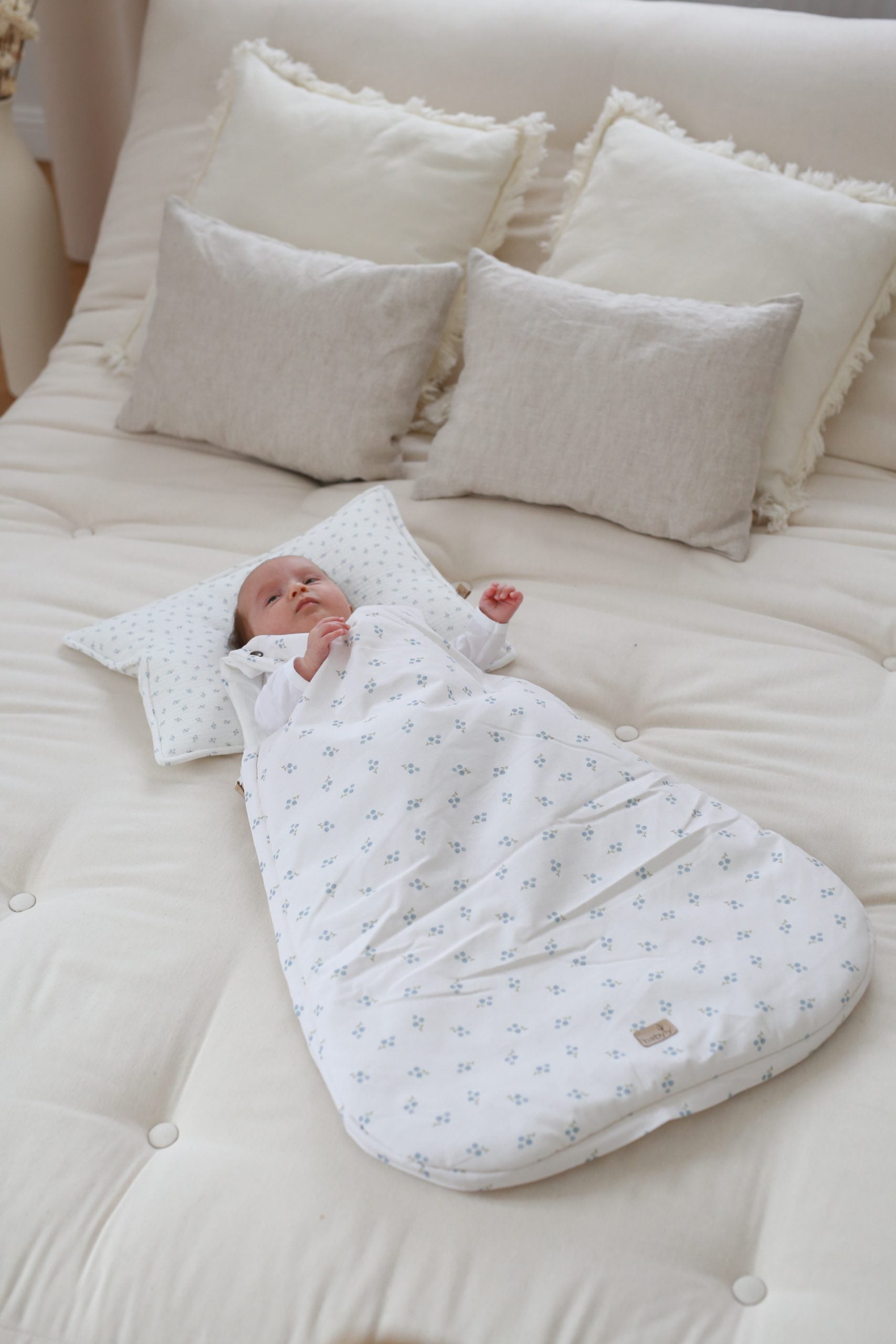 Saco de dormir para bebé branco blue berries –